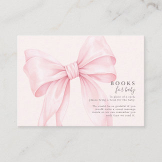 Mädchen mit rosa Schleife - Baby Shower Bücher für Begleitkarte
