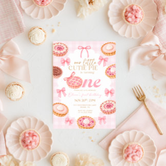 Mädchen mit rosa Schleife Kleines Süßes Gingham-Ge Einladung