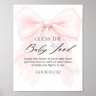 Mädchen mit rosa Schleife moderne Babyparty Essen Poster