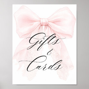 Mädchen mit rosa Schleife modernes Geschenkkarten- Poster
