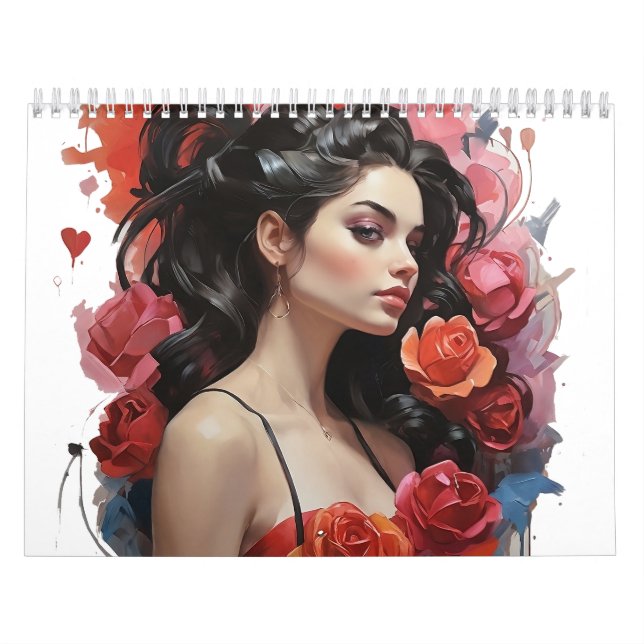 Mädchen mit Rose Kalender (Titelbild)