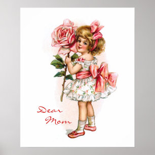 Mädchen mit Rose Poster