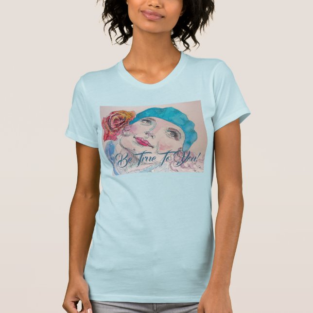 Mädchen mit Rote Rose Beret wahr sein, dass Sie im T-Shirt (Vorderseite)
