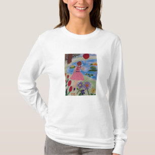 Mädchen mit rotem Balkon Langschläfer T - Shirt