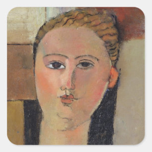 Mädchen mit rotem Haar, 1915 Quadratischer Aufkleber