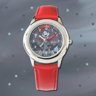 Mädchen mit Rotem Herzen Garland Kinderwache Armbanduhr
