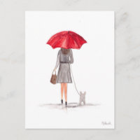 Mädchen mit rotem Regenschirm feminin Girl Wasserf