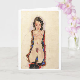 Mädchen mit Roten Gartern | Egon Schiele | Karte
