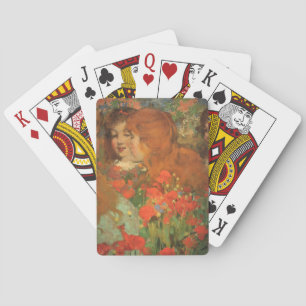Mädchen mit roten Pfoten (von George Henry) Spielkarten