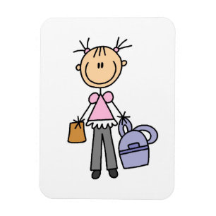 Mädchen mit Rucksack Magnet