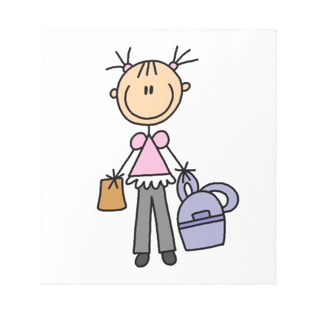 Mädchen mit Rucksack Notizblock (Vorderseite)