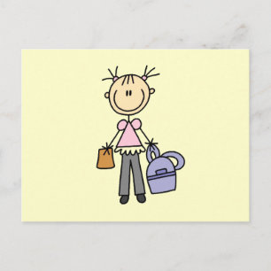 Mädchen mit Rucksack Postkarte