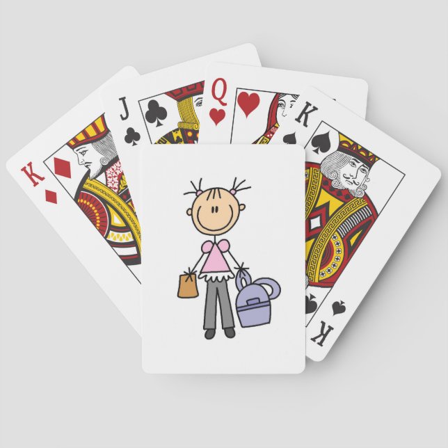 Mädchen mit Rucksack Spielkarten (Rückseite)