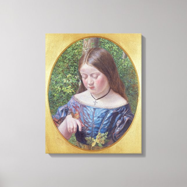 Mädchen mit Schmetterling Leinwanddruck (Vorderseite)