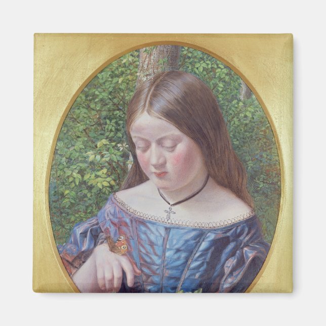 Mädchen mit Schmetterling Magnet (Vorne)