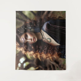 Mädchen mit Schmuck Wandteppich