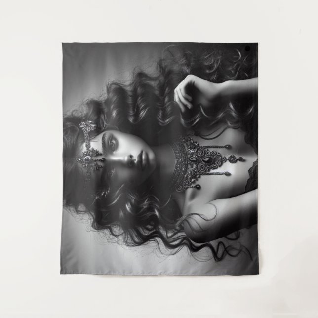 Mädchen mit Schmuck Wandteppich (Vorderseite)