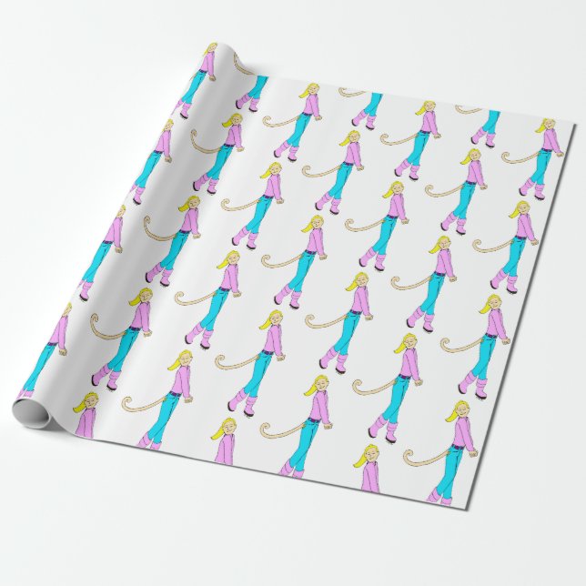 Mädchen mit Schwanz Geschenkpapier (Ungerollt)