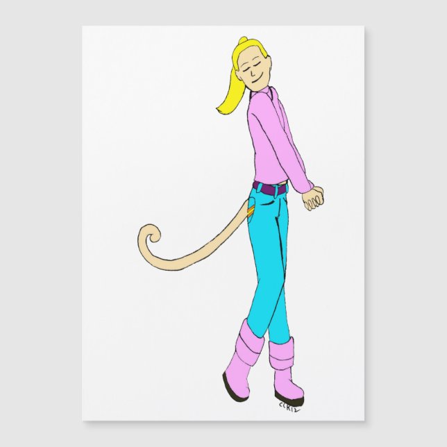 Mädchen mit Schwanz Magnetkarte (Vorderseite)