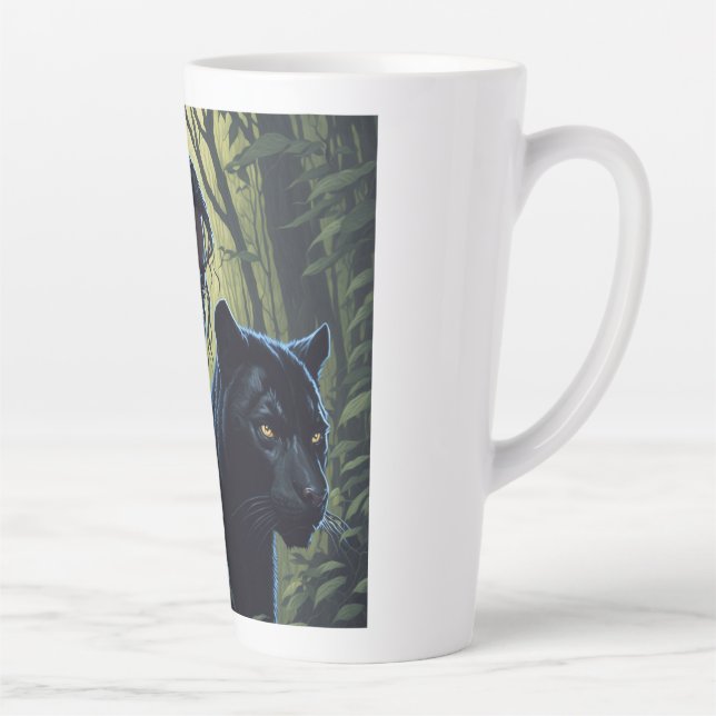 Mädchen mit schwarzem Panther Milchtasse (Rechts)
