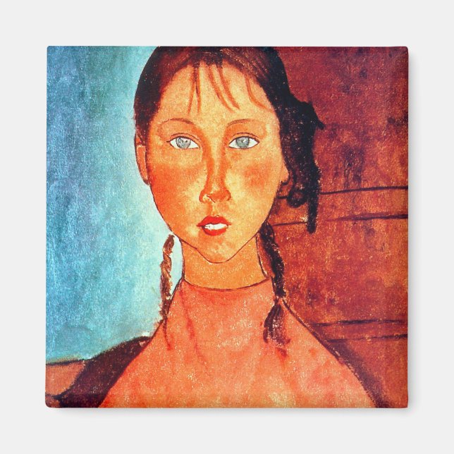 Mädchen mit Schweinen, Modigliani Magnet (Vorne)