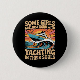 Mädchen mit Segel-Seelen Boot Königin Party Kreuzf Button