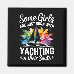 Mädchen mit Segel-Seelen Boot Königin Party Kreuzf Magnet