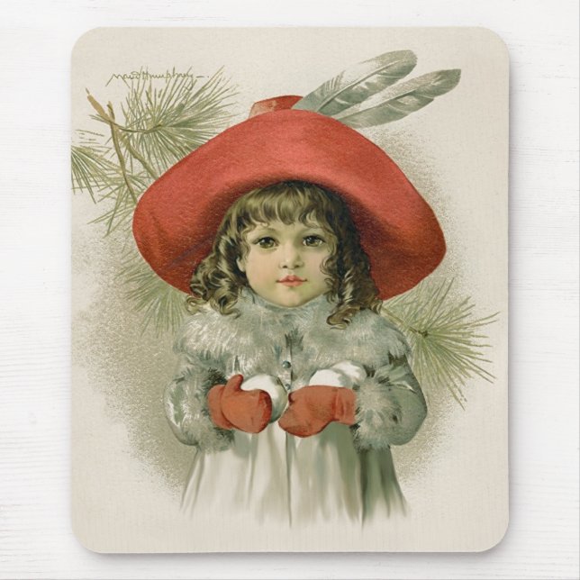 Mädchen mit Snowballs Mousepad (Vorne)