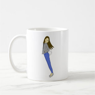 Mädchen mit sonnigen Schwänzen Kaffeetasse