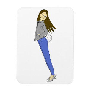 Mädchen mit sonnigen Schwänzen Magnet