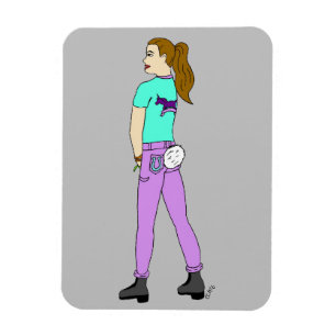 Mädchen mit sonnigen Schwänzen Magnet