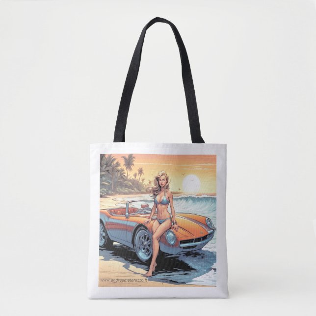 Mädchen mit Sportwagen Tasche (Vorderseite)