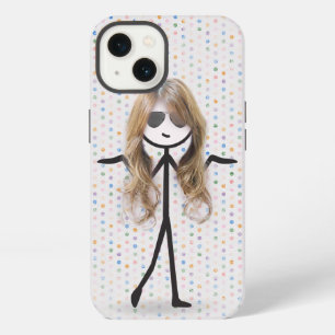Mädchen mit Stäbchen und Haaren auf Punkten iPhone Hülle