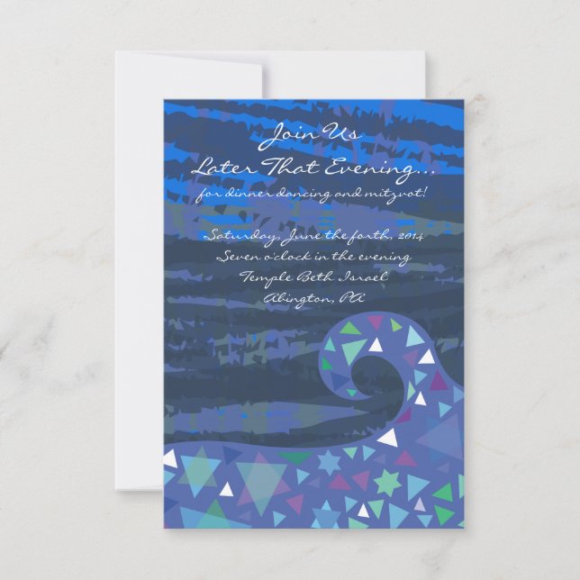 Mädchen mit Sternen in ihrem Haar Bat Mitzvah Part Einladung (Vorderseite)