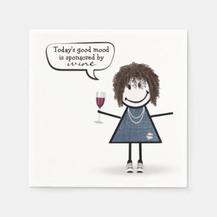 Mädchen mit Stöcken in Sneakern mit Wein Serviette