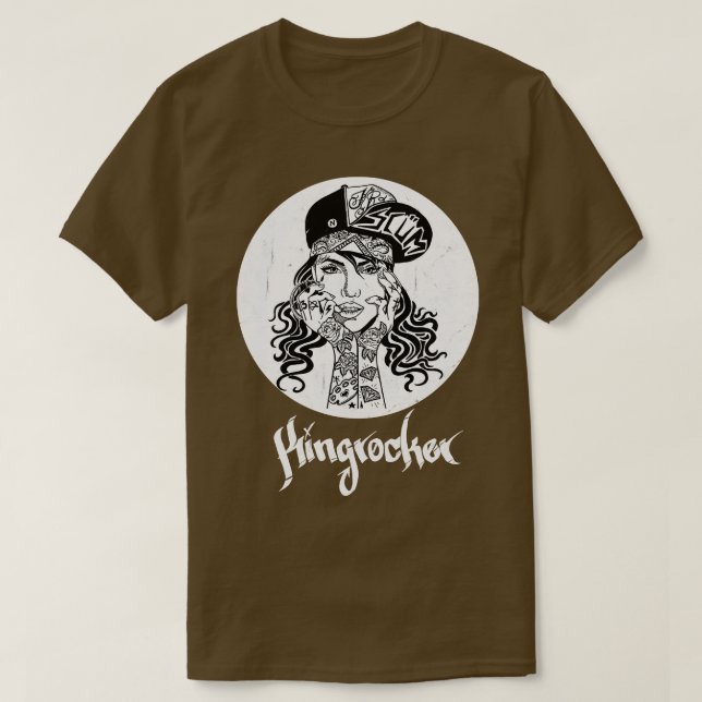 Mädchen mit Tätowierungen und Ananas T-Shirt (Design vorne)