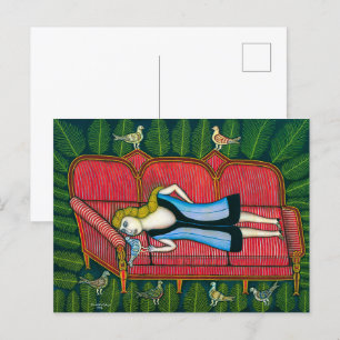 Mädchen mit Tauben Morris Hirshfield Postkarte