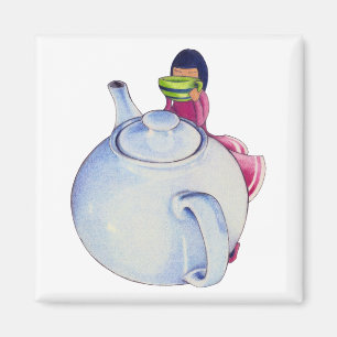Mädchen mit Tea Magnet