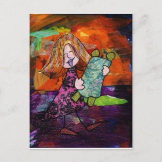 Mädchen mit Torah Postkarte