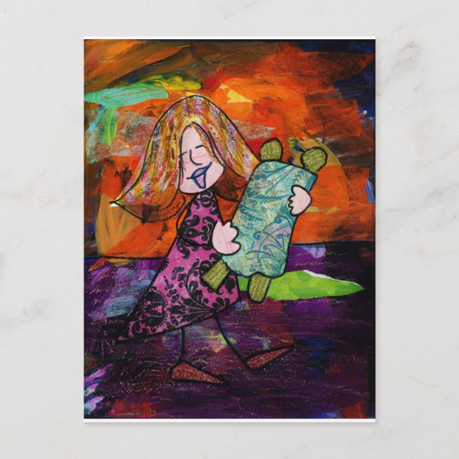 Mädchen mit Torah Postkarte (Vorderseite)
