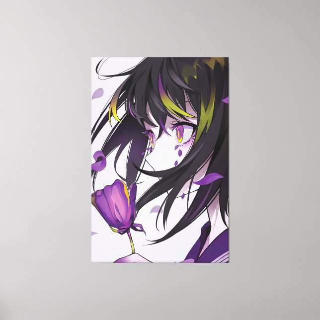 Mädchen mit vertikaler Animation Premium Wrapped C Leinwanddruck (Vorderseite)