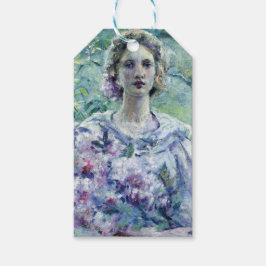 Mädchen mit violetten Blumen (von Robert Reid) Geschenkanhänger