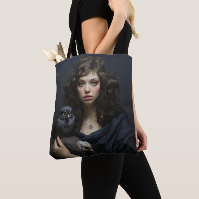 Mädchen mit Vögeln Tasche (Von Nahem)