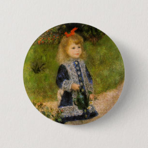 Mädchen mit Wasserabfluss Button