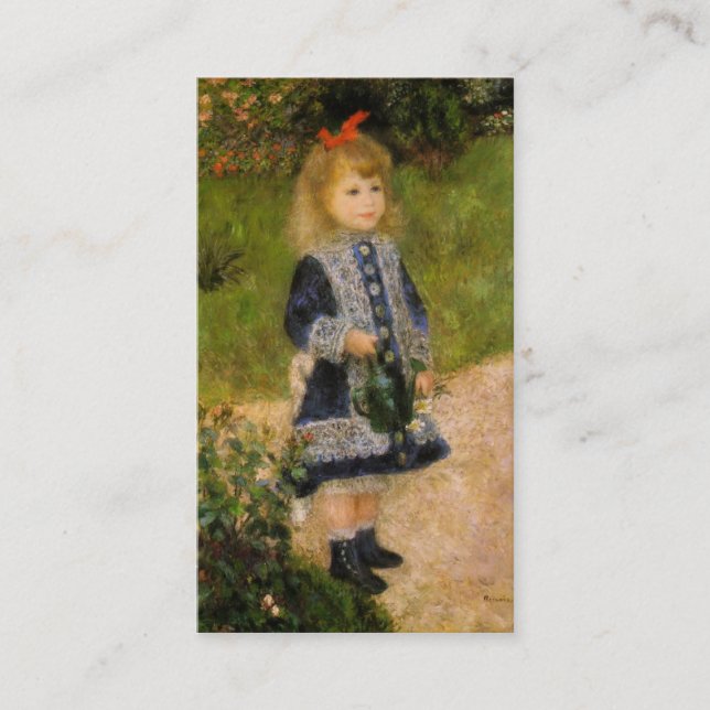 Mädchen mit Watering Can Business Card Visitenkarte (Vorderseite)