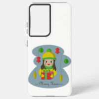 Mädchen mit Weihnachts-Geschenkboxen