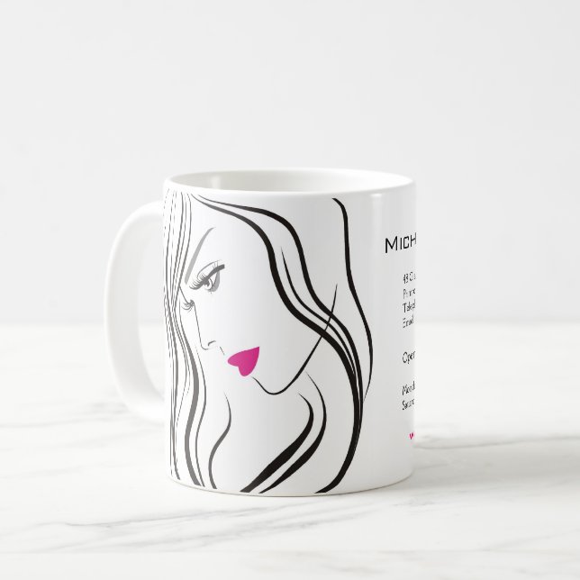 Mädchen mit welligem Haar Frisuren-Styling-Brandin Kaffeetasse (Vorderseite Links)