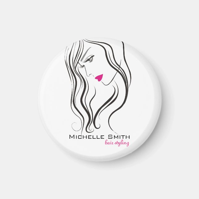 Mädchen mit welligem Haar Frisuren-Styling-Brandin Magnet (Vorne)