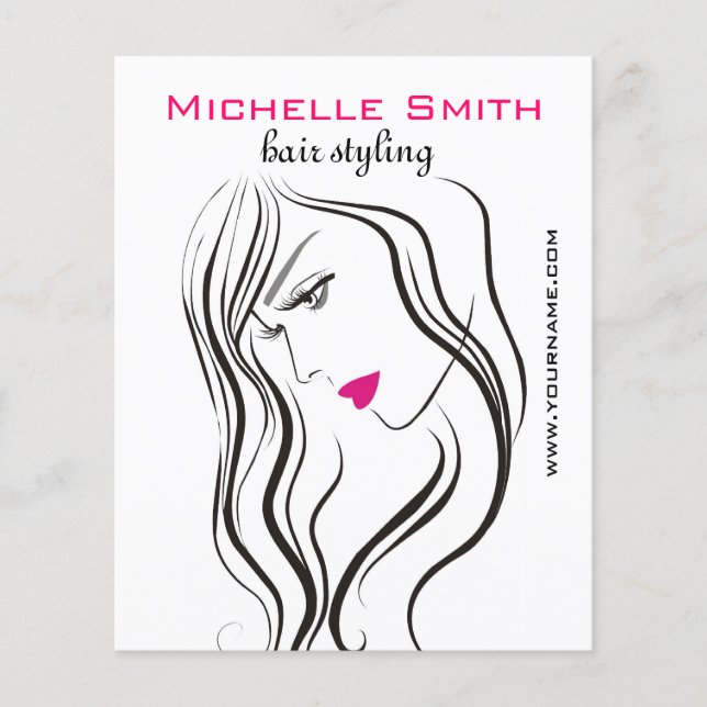 Mädchen mit welligem Haar Frisuren-Styling-Markenz Flyer (Vorne)