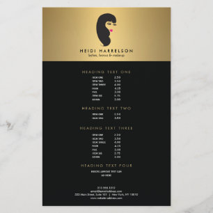 Mädchen mit Wimpern auf Faux-Gold-Schönheitsflyer Flyer